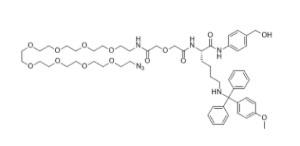 (S)-2-(32-azido-5-oxo-3,9,12,15,18,21,24,27,30-nonaoxa-6-azadotriacontanamido)-N-(4-(hydroxymethyl)phenyl)-6-(((4-methoxyphenyl)diphenylmethyl)amino)hexanamide